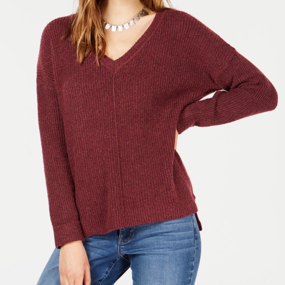 Juniors Mossy Ribbed knit tunic top